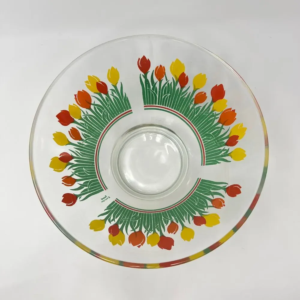 Vintage 60s Salad Bowl Irene Pasinski Washington Tulip Pop Art Retro Colorful